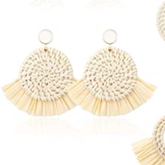 Bohemian Rattan Handmade Statement Earrings - Picture 8 of 8